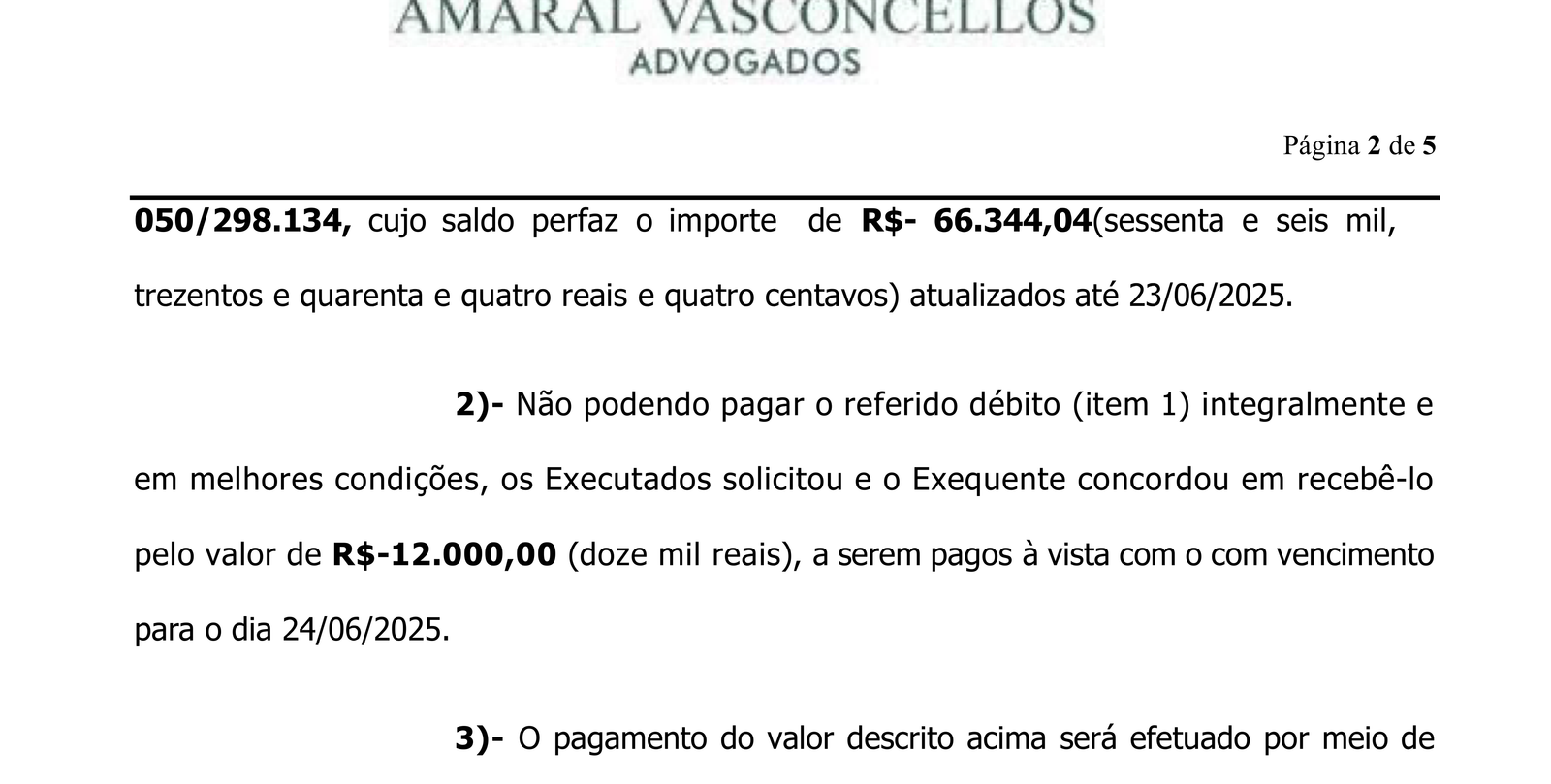Termo de Acordo Banco Bradesco PJ - Redução de Saldo Devedor